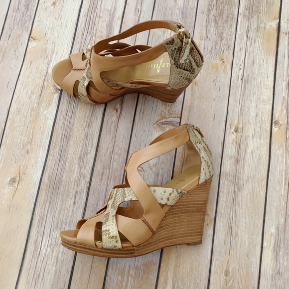 cole haan snakeskin wedge